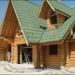 Casa Club de troncos de madera