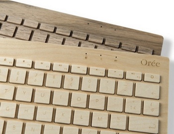 teclado inalámbrico de madera