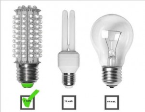 bombilla de bajo consumo, lampara LED, bombilla incandescente