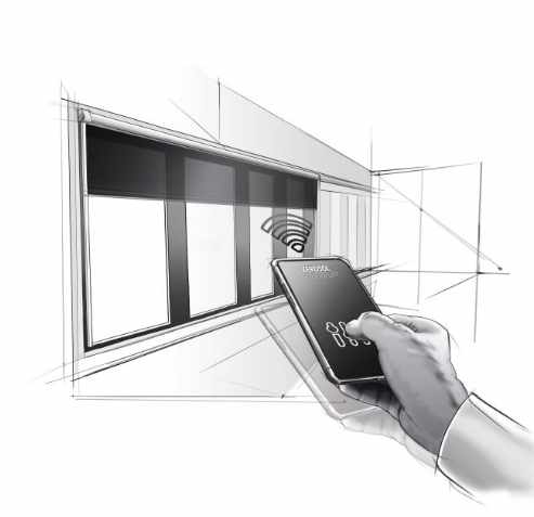 Sistema de motorización de cortinas FourC, para oficinas