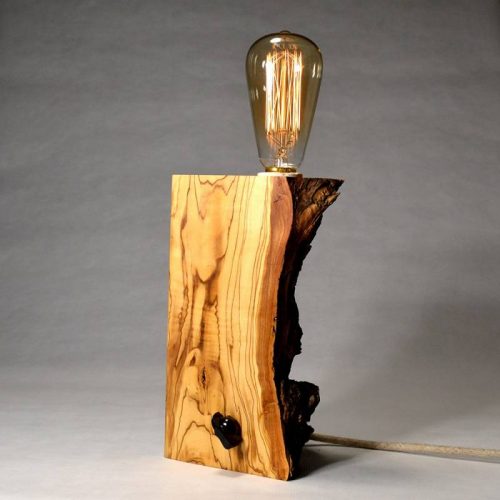lámparas de madera reciclada